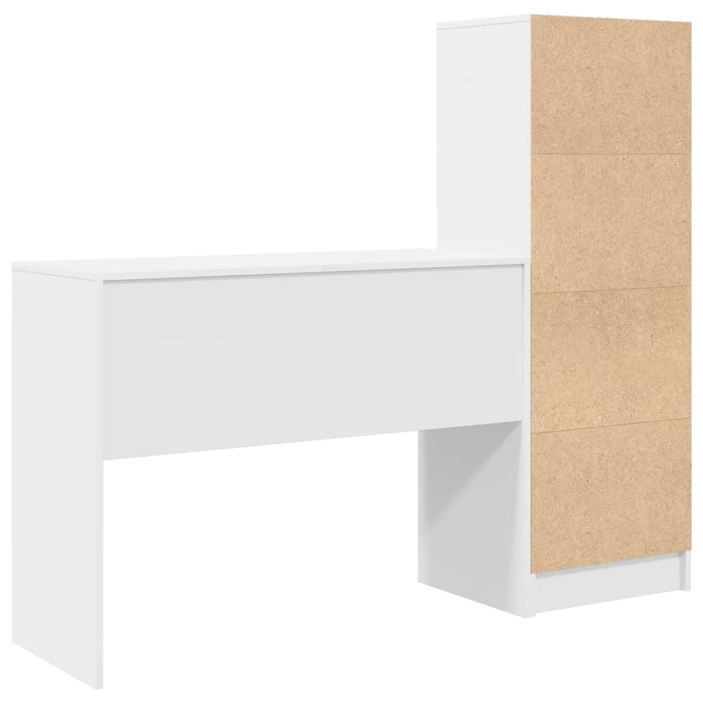 Scrivania con cassetto con lo scaffale 2 pcs Bianco 3337329