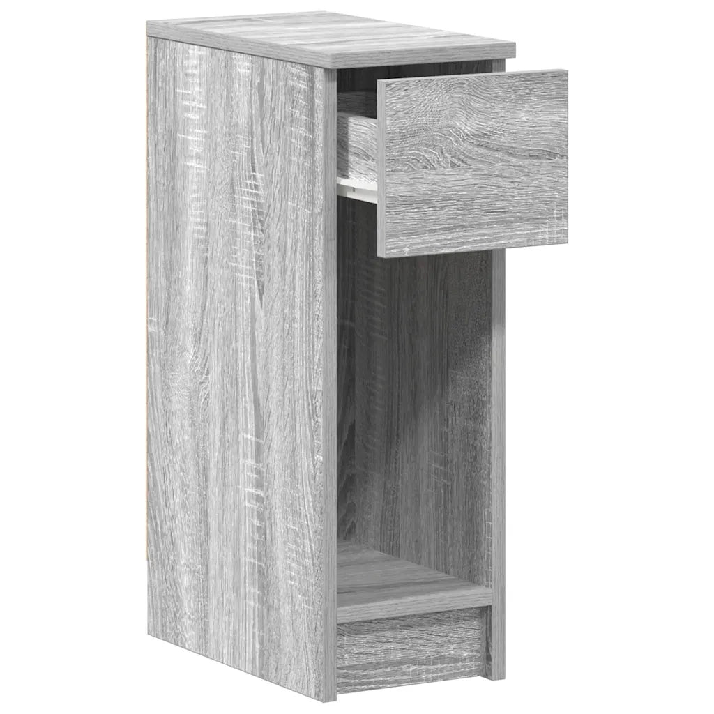 Comodini con Cassetto 2 pz-Set di 2 Tavolino da notte Grigio Sonoma 20x36x60 cm