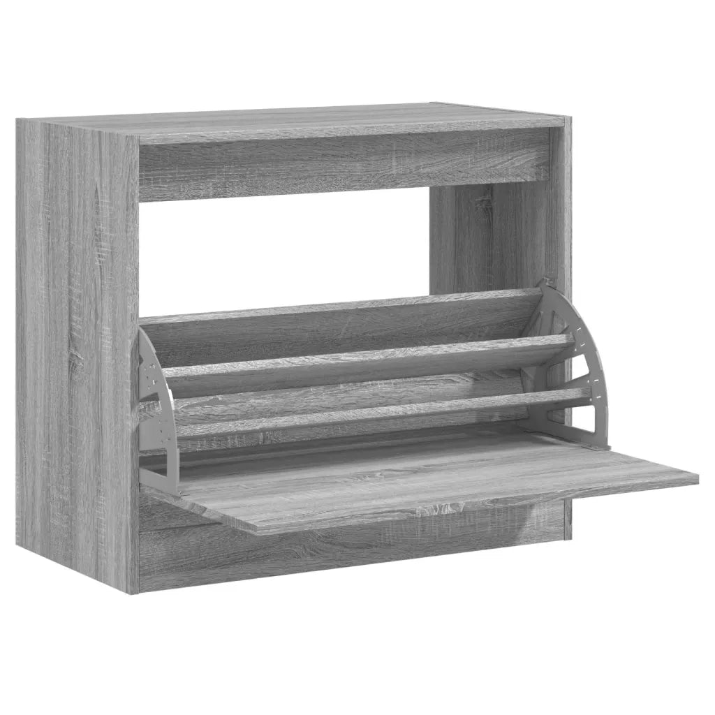 Scarpiera-Scaffale per scarpe Grigio Sonoma 80x42x69 cm in Legno Multistrato