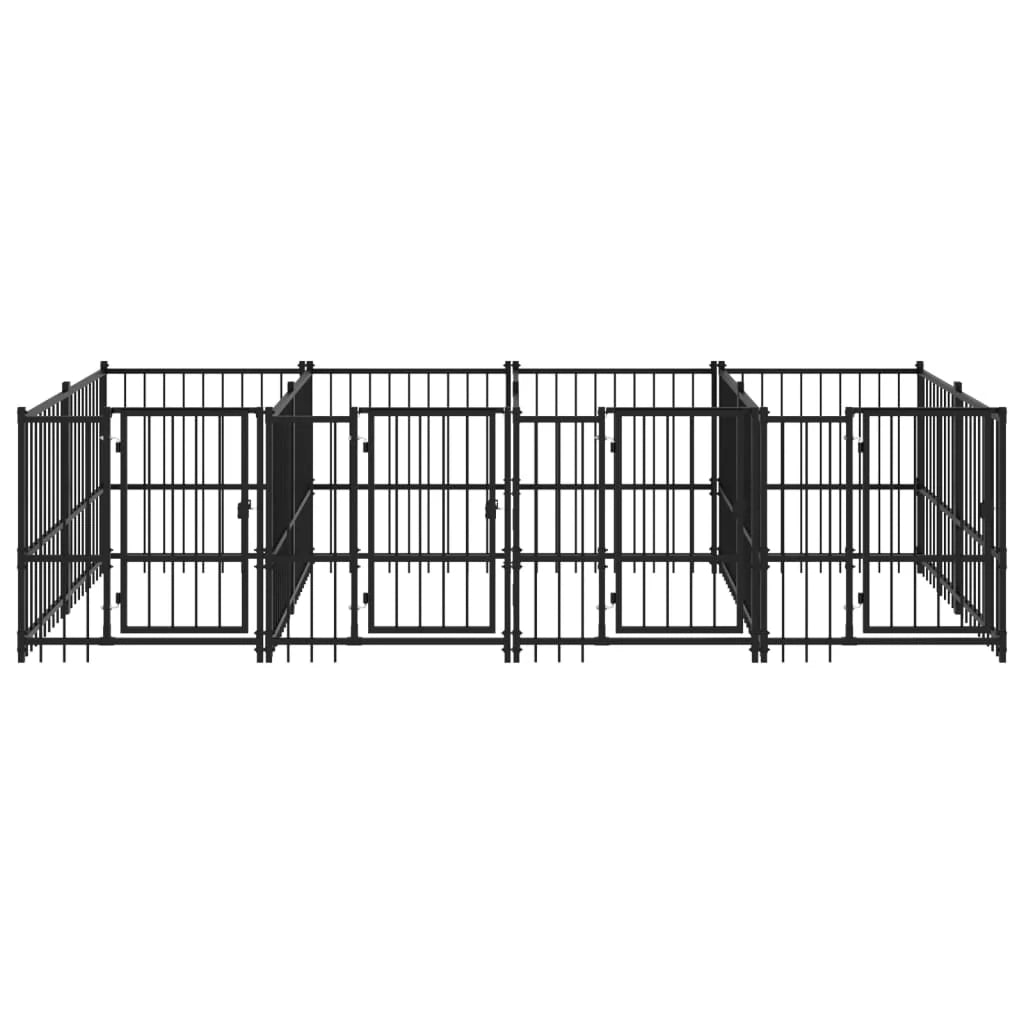 Cuccia gabbia per animali da esterno pac per cani in acciaio 7,51 m² nero 02_0041877