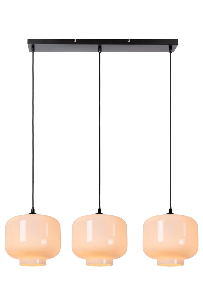 Lampada a sospensione MEDINE bianca vetro 3xE27 Lucide