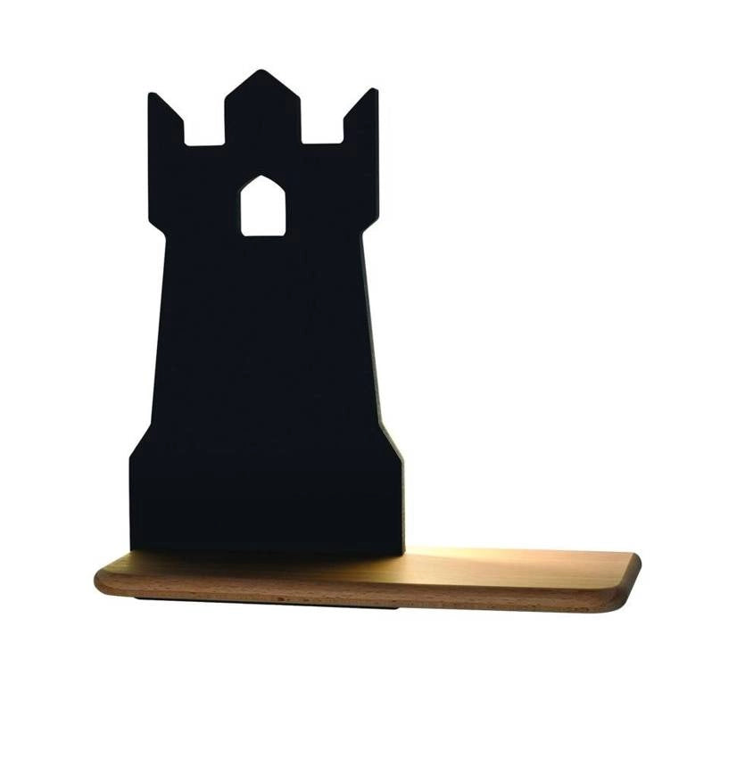 Applique Candellux Tower nero/legno LED integrato 4W 4000K