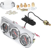 Termometro della temperatura dell'olio, manometro della pressione dell'olio e amperometro a 51 cm per veicoli a 12 V, nero-rosso.