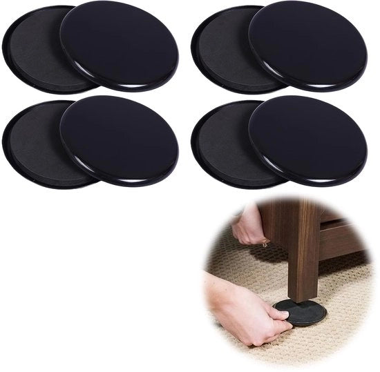 Regolatore di mobili in EVA 89mm - 8 pezzi - Riciclabile - Duraturo - Materiale EVA - Per pavimenti in legno - Regolatori di mobili