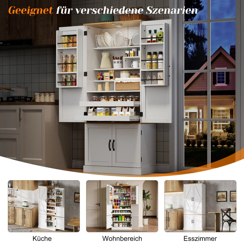 Mobile alto contenitore in MDF bianco 80x40x180 cm