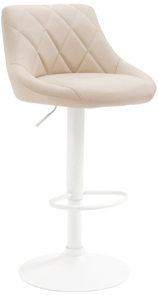 Sgabello Lazio in similpelle crema,bianco