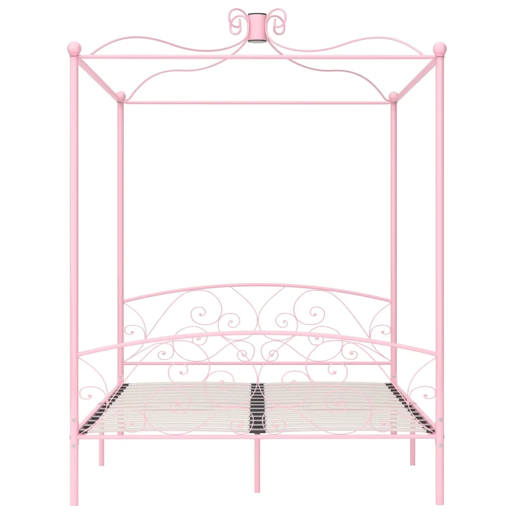 Giroletto a Baldacchino Rosa in Metallo 180x200 cm 284491