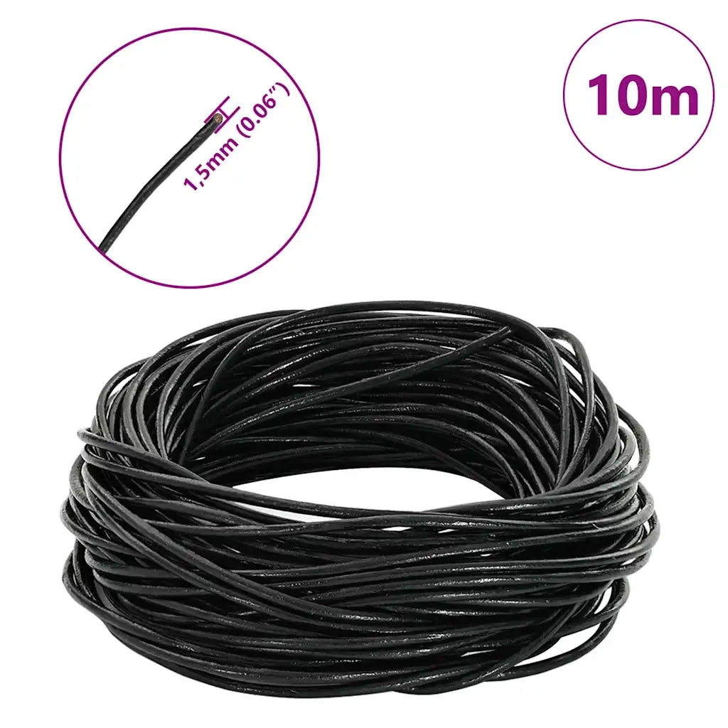 Cordino in Pelle Nero ?1,5 mm x 10 m Pelle CFW9453597