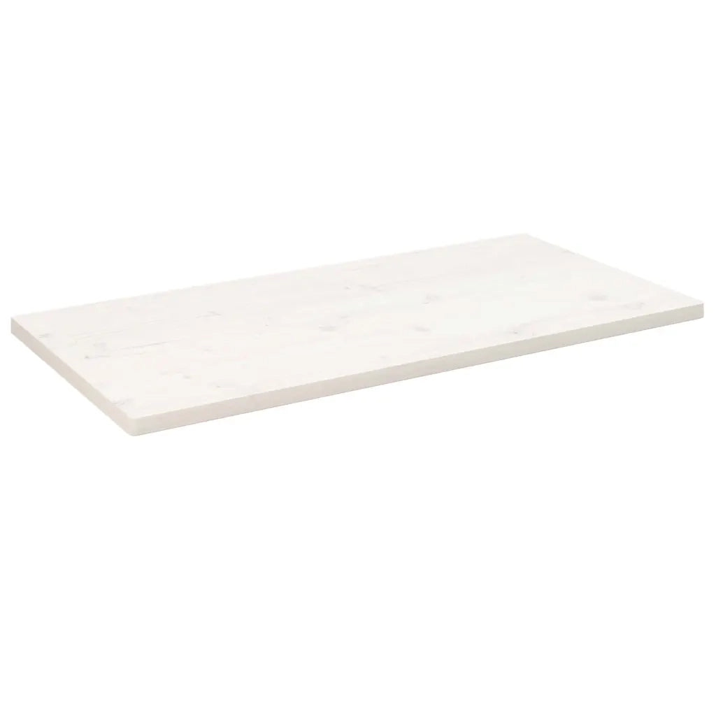 Piano Tavolo Bianco 100x50x2,5 Legno Massello Pino Rettangolarecod mxl 120100