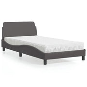 Letto con Materasso Dover Grigio 100x200 cm in Similpelle