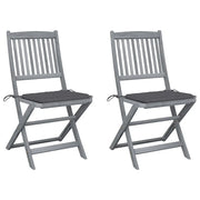 Sedie da Giardino Pieghevoli 2pz con Cuscini in Massello Acacia cod mxl 6334
