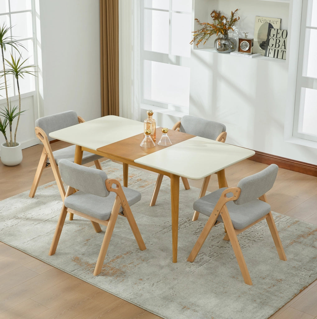 Sedia pieghevole imbottita con seduta sfoderabile in legno grigio