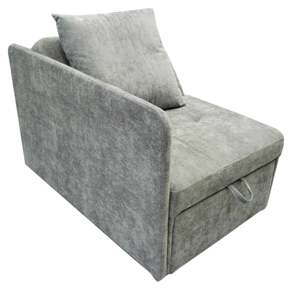 Divano letto 177x68x65 cm convertibile 3 in 1 con schienale regolabile in tessuto di lino grigio