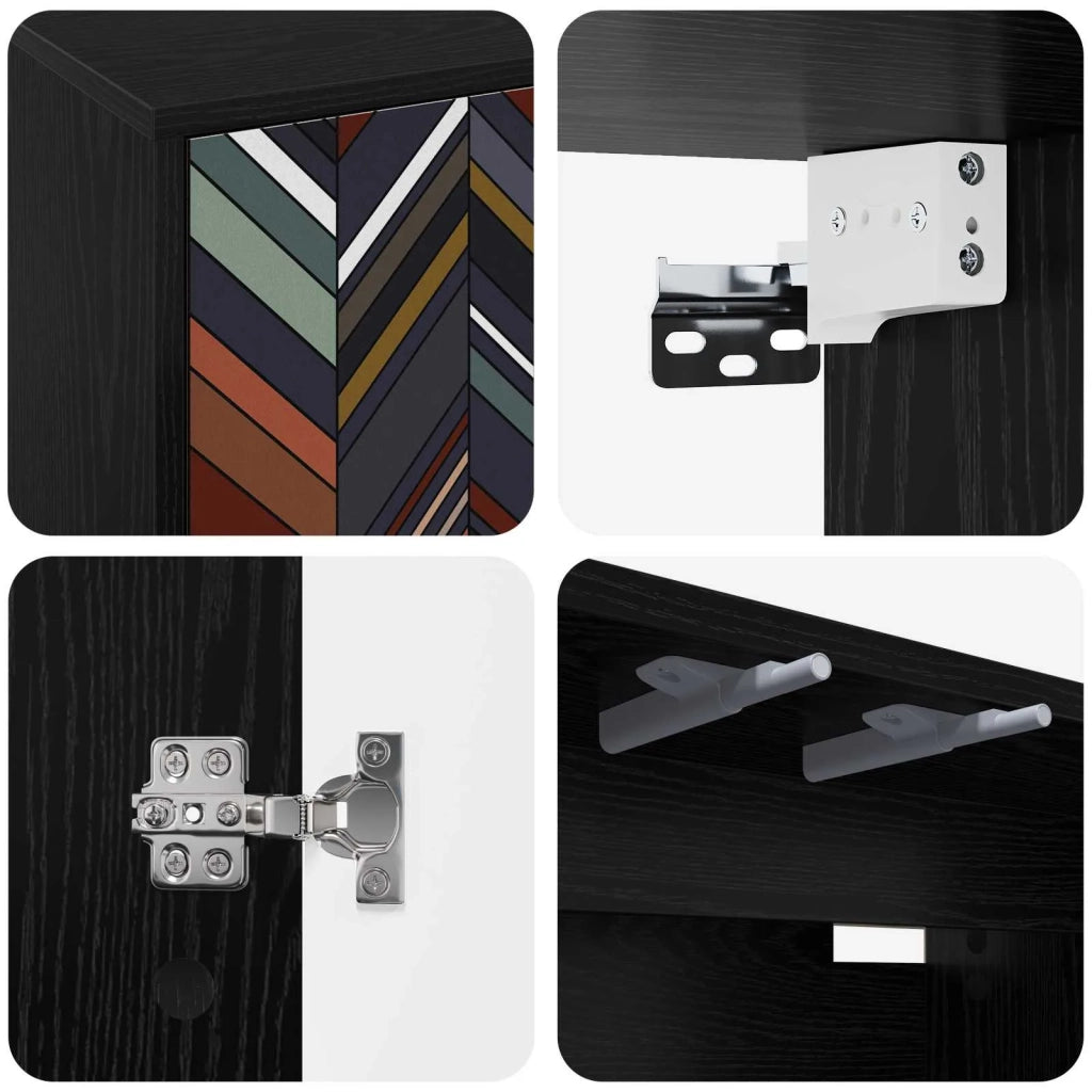 Mobile TV da Parete OMMEN 69 x 33 x 40 cm Rovere Nero 8007130