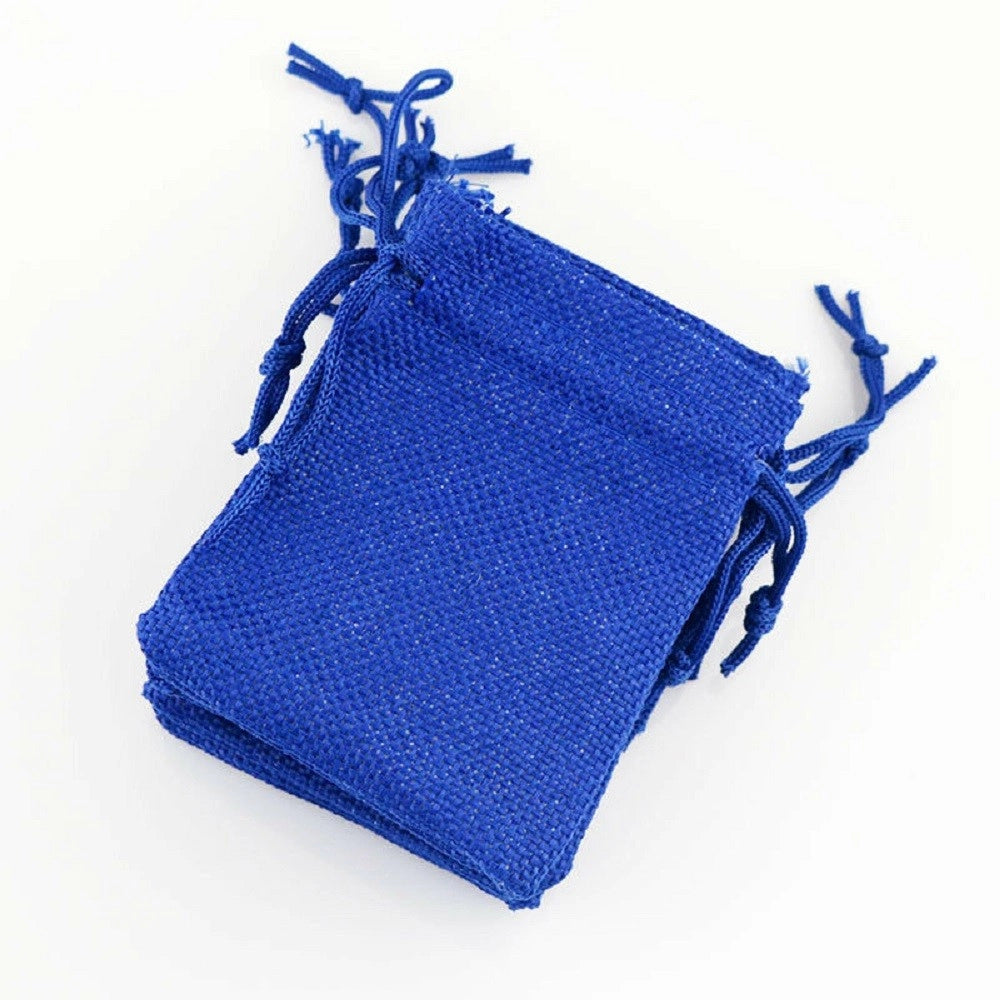 Trade Shop - 25 Veli Sacchetti Juta Blu Per Bomboniere Feste Decorazioni Cotillon -