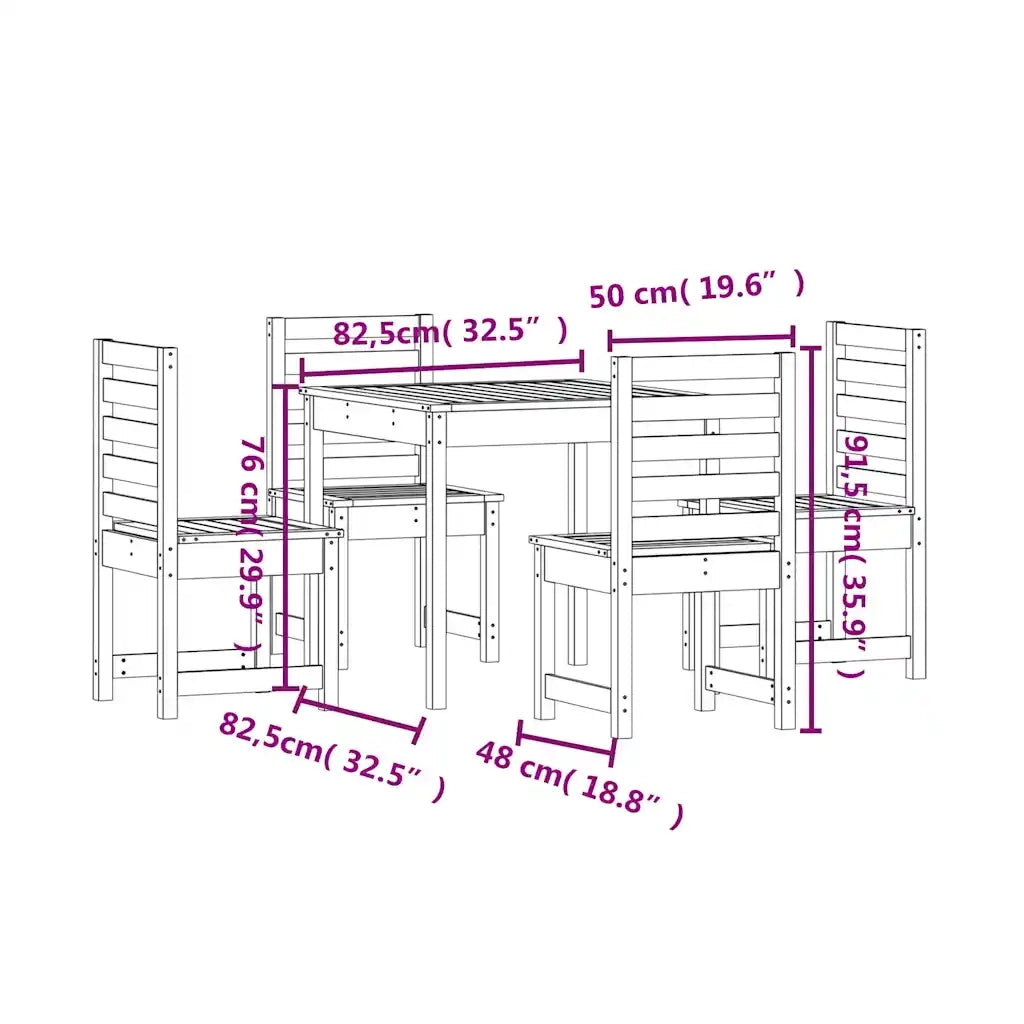 Set da Pranzo per Giardino 5 pz in Legno Massello di Douglas 3154682