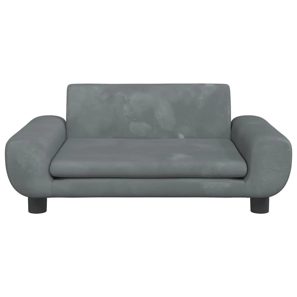 Divano | Divano da soggiorno | Sofa per Bambini Grigio Scuro 70x45x33 cm in Velluto