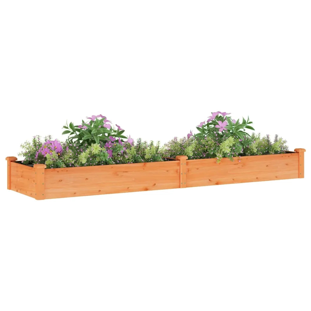 Fioriera Giardino con Fodera-Vaso da Esterno-Contenitore per Piante Marrone 240x60x25cm Massello Abete