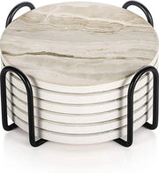 Sistema di supporto in metallo - funzionale e stile - 6 pezzi - finitura marmo - ceramico