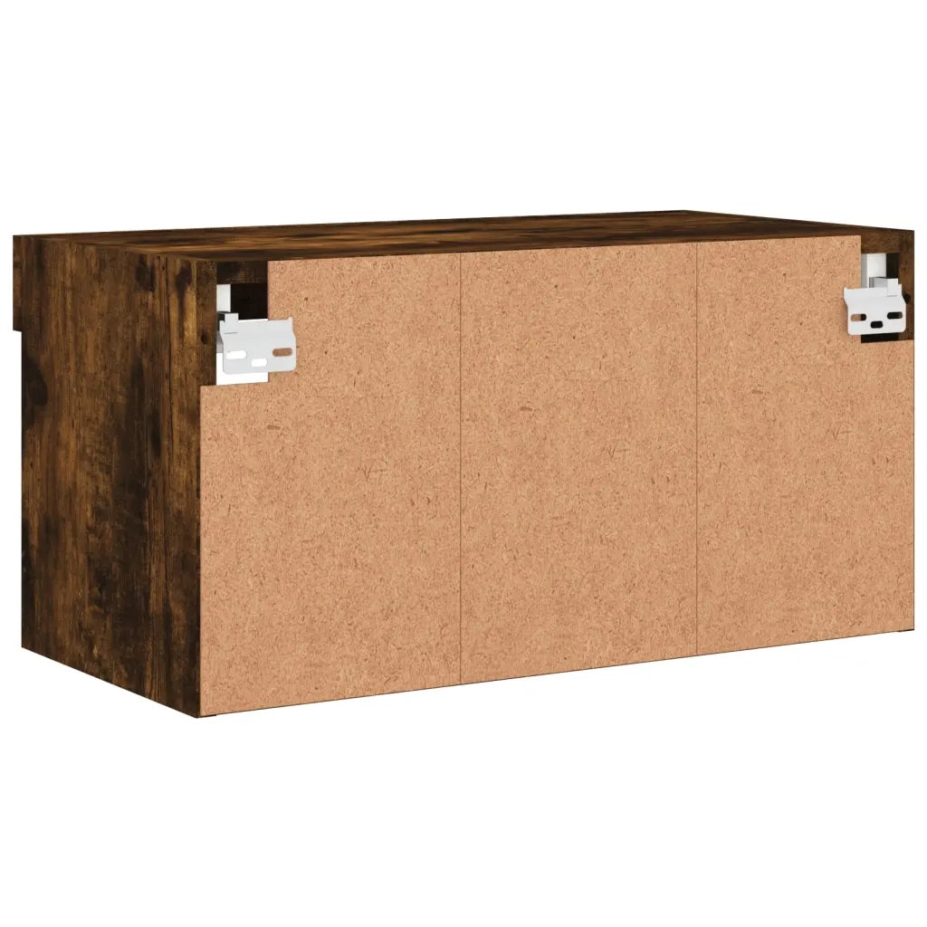 Mobile TV | Armadietto TV | Mobile Porta TV con Luci LED Rovere Fumo 60x30x30 cm