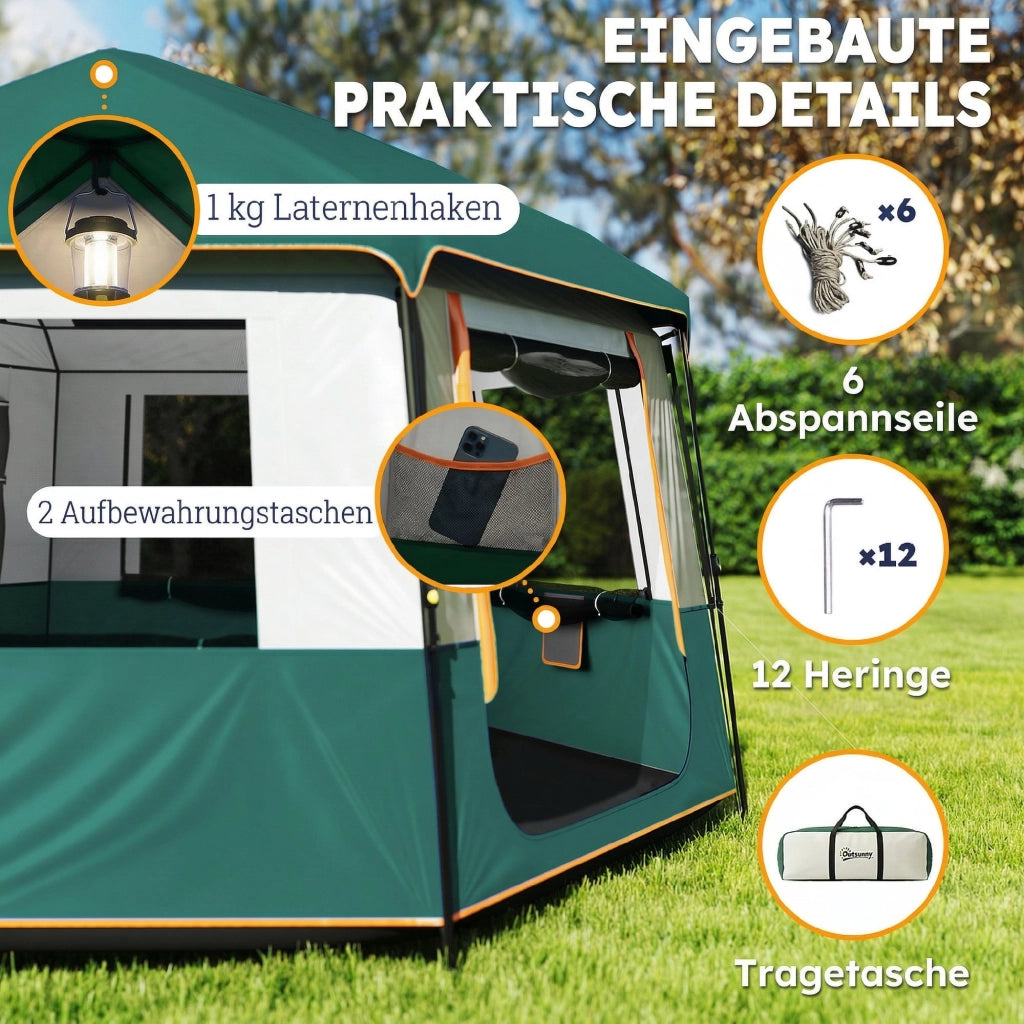 Tenda da campeggio per 4-6 persone ¨C zephmum ¨C Verde 3000mm impermeabile