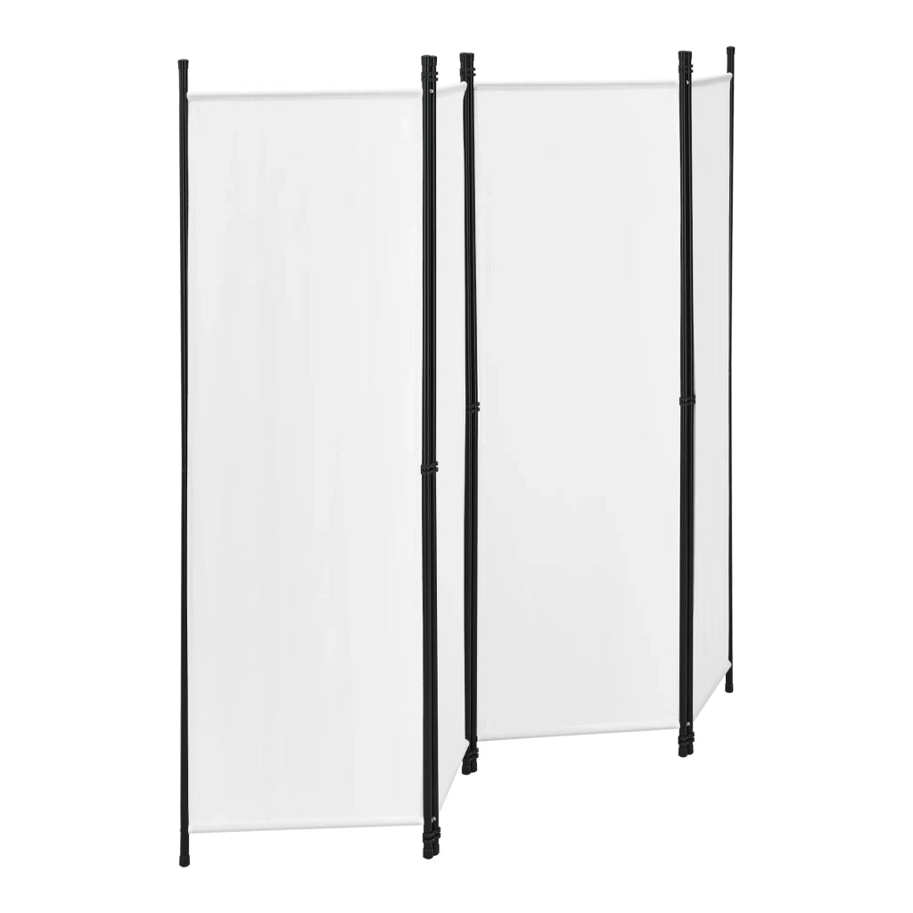 Schermo divisorio per la privacy a 4 pannelli 171 x 200 cm bianco 03_0008059