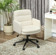 Sedia da ufficio girevole in tessuto color crema