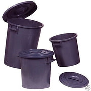 Bidone contenitore immondizia con coperchio multiuso nero 100 litri
