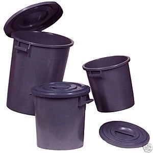 Bidone contenitore immondizia con coperchio multiuso nero 100 litri