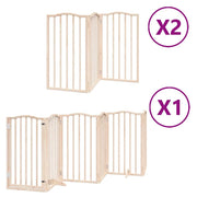 Cancelletto di sicurezza per animali domestici porta pieghevole 12 pannelli legno di pioppo marrone 02_0023159