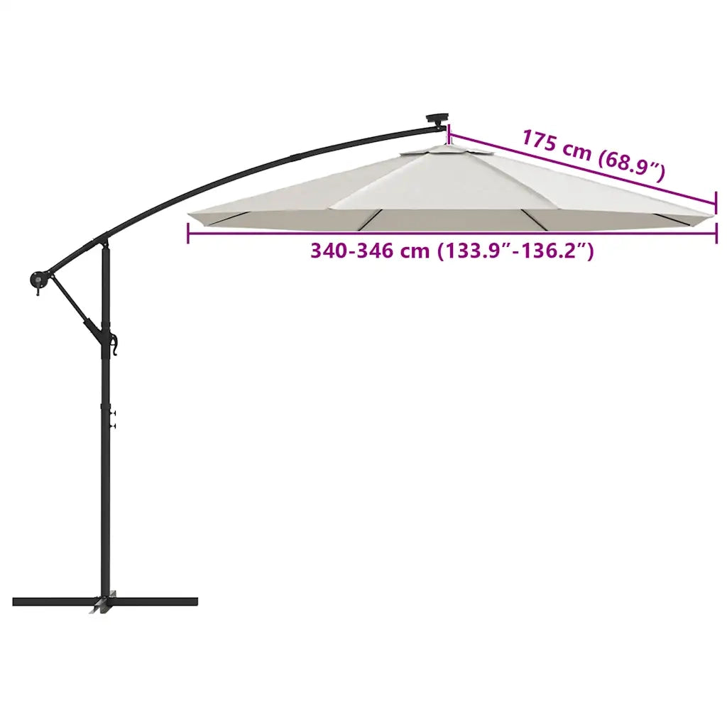 Telo di Ricambio per Ombrellone Bianco Sabbia 350 cm CFW8049475
