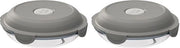 Piatti da picnic in vetro, set da 2, 700 ml, resistente al magnetron, colore grigio.