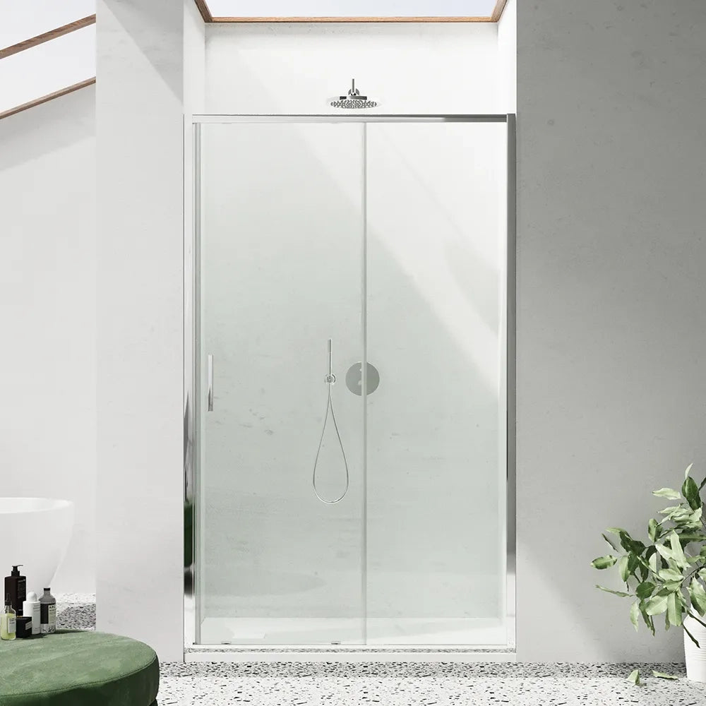 Porta doccia 140cm profili slim cromati vetro 6mm trasparente h190 | Portofino