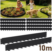 Metale Borderrand per Grasrand - Nero - Set Completo da 10 (Lunghezza Totale 10m) - Bordi per Giardino e Gazon con 120 Spine, 100x5cm