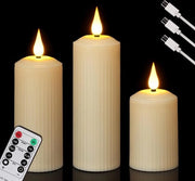 Candele LED con Fiamma Vibrante Impermeabili a Distanza con Timer Flickeramento Bianco Caldo Regolabile senza Fiamma Stompkaars elettrici con cavo USB-C