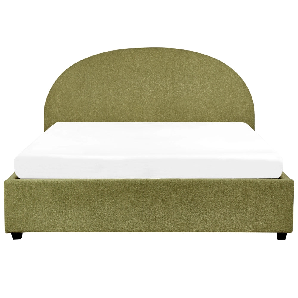 Letto contenitore verde oliva Boucle EU 160 x 200 cm Design minimalista retrò Ottomano