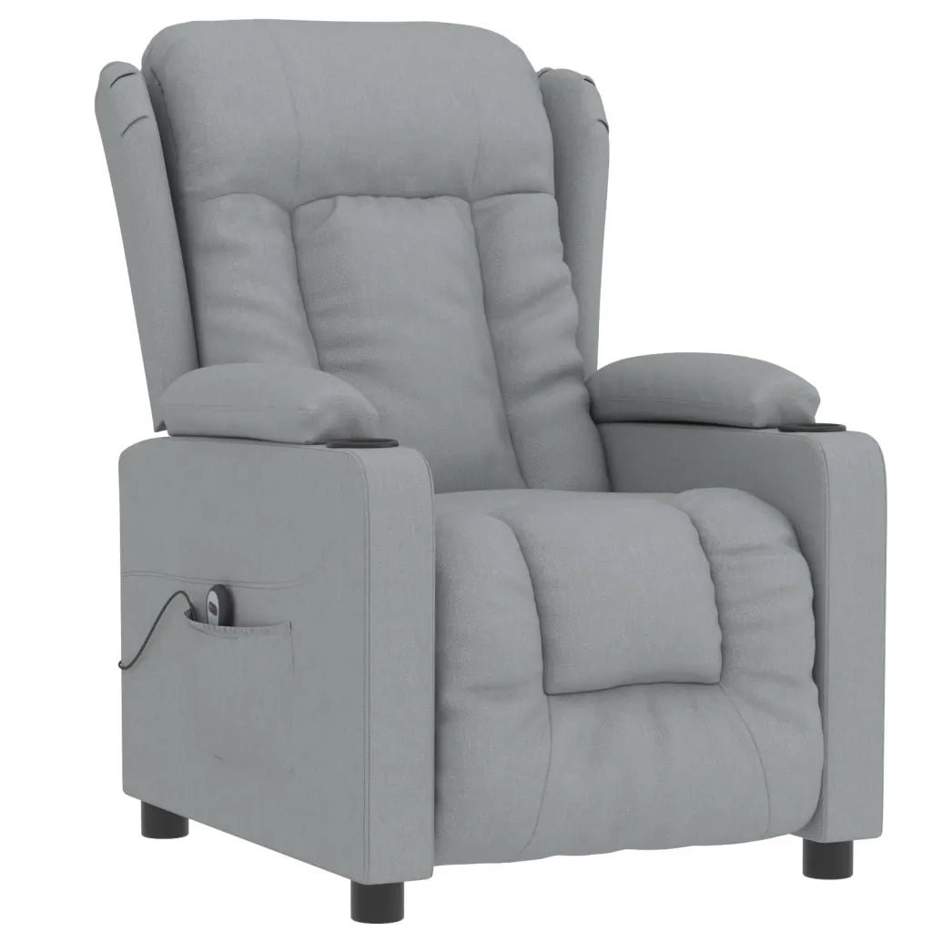 Poltrona Elettrica Reclinabile Grigio Chiaro in Tessuto 3098777
