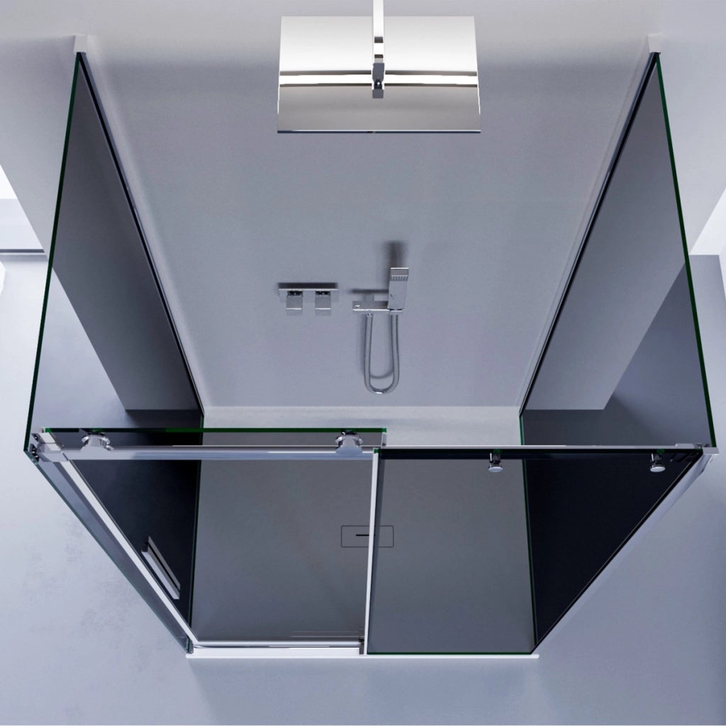 Box doccia 3 lati fume porta scorrevole h195 8mm euclide, misura 80x110x80