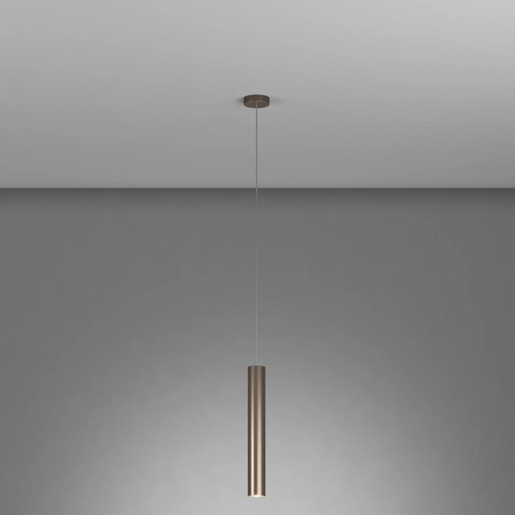 Sospensione Industrial-Minimal Xeana Metallo Bronzo 1 Luce Gu10
