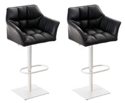 Set 2 sgabelli bar Damaso ecopelle bianco 3