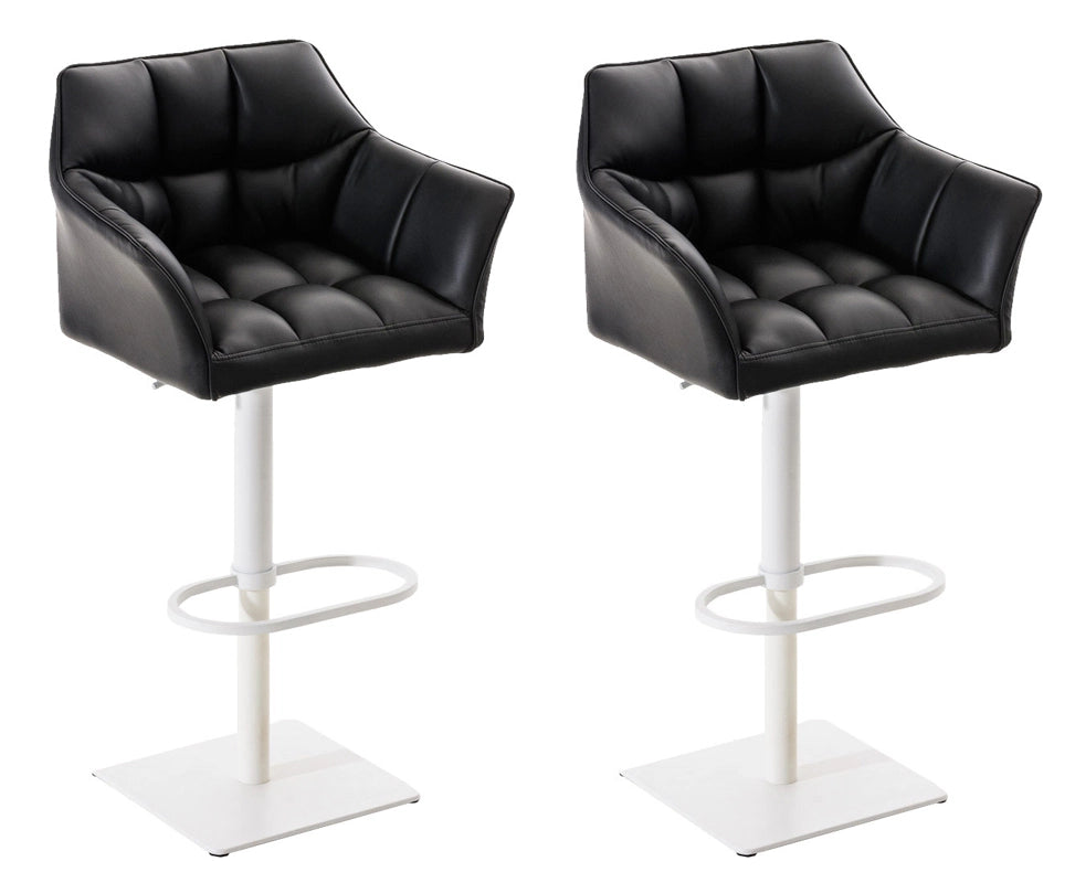 Set 2 sgabelli bar Damaso ecopelle bianco 3