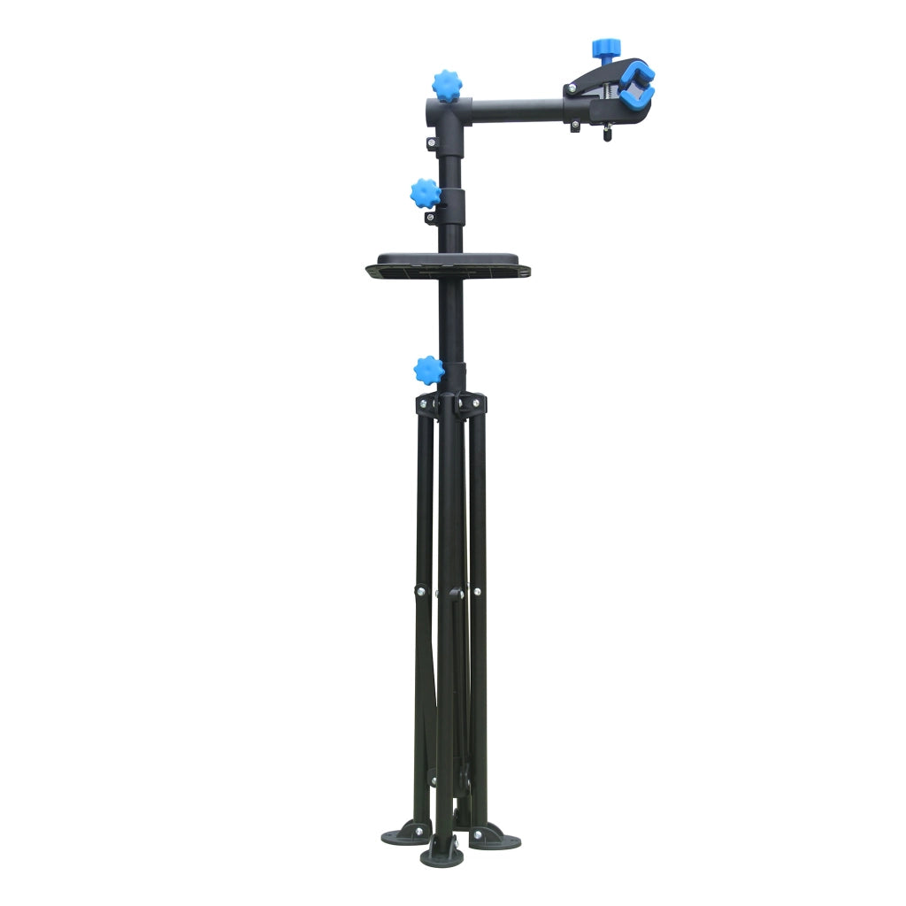 Shelter - Supporto per Riparazione Bici 198x104 cm Cavalletto Bicicletta con Porta Utensili in Acciaio Nero
