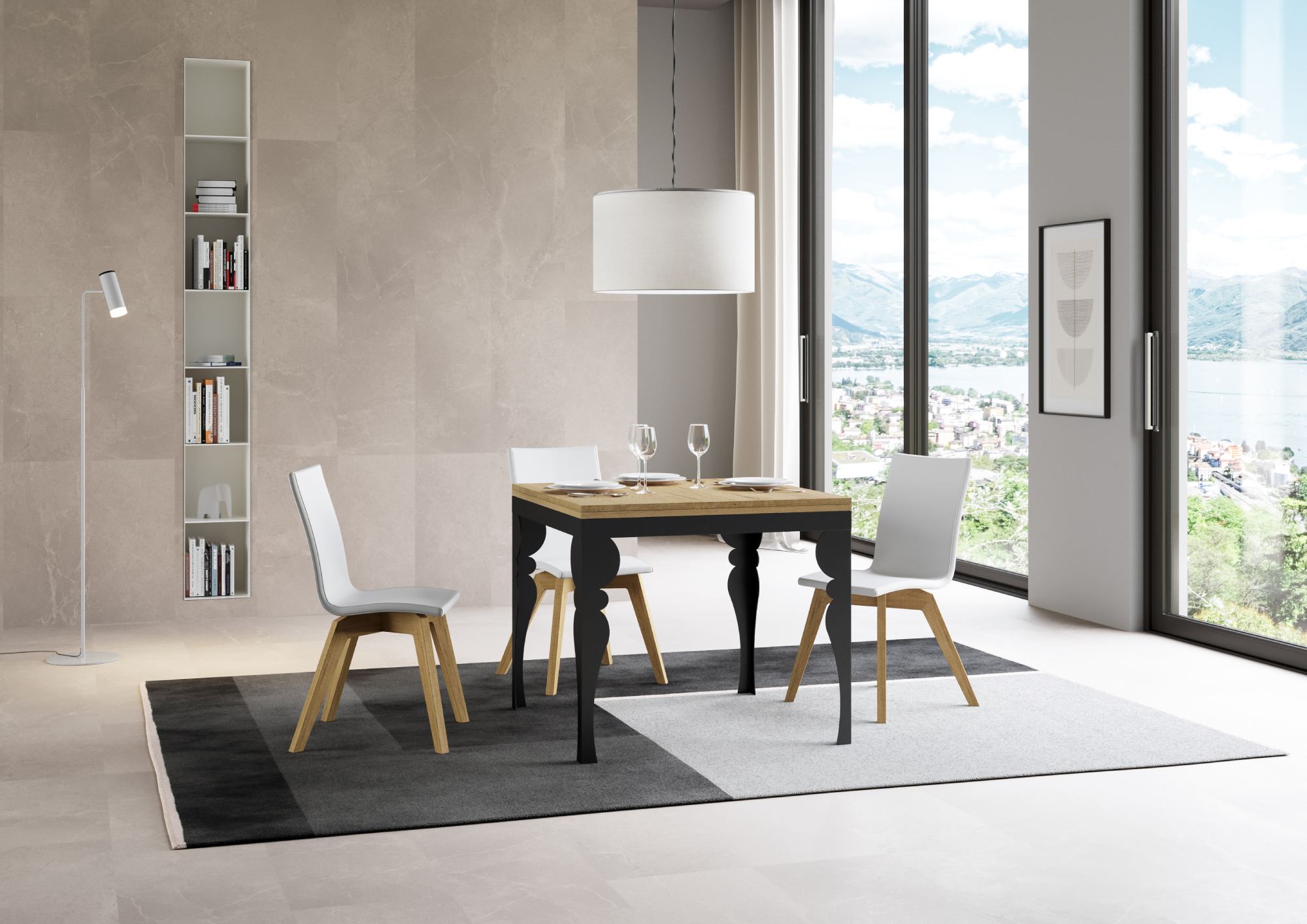 Tavolo Allungabile 90-180x90x78/80 cm Paxon Libra Quercia Naturale