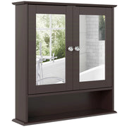 Armadietto Bagno con Specchio ¨C zephmum ¨C 56x13x58cm Marrone