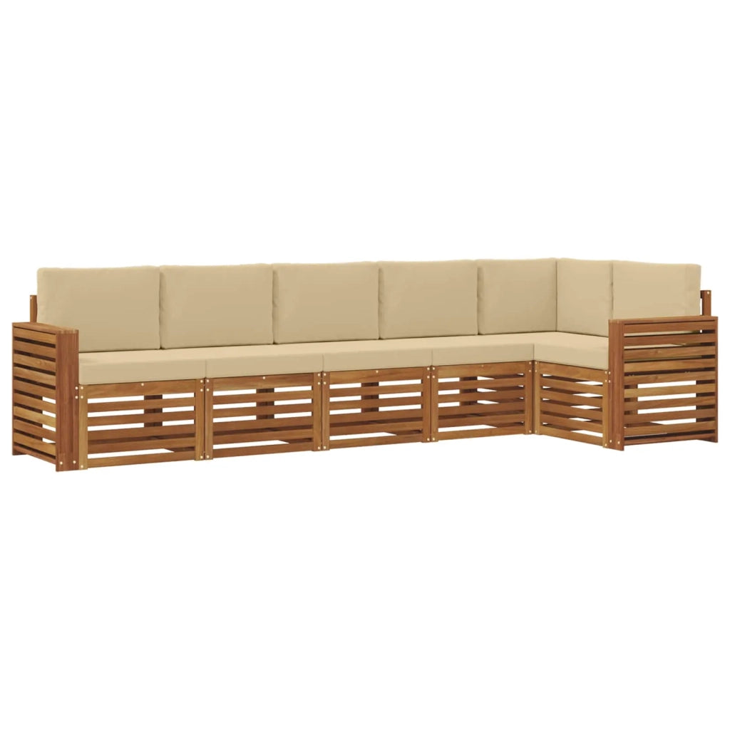 Set divano sezionale con cuscino 6 pcs Naturale e Beige 3374898