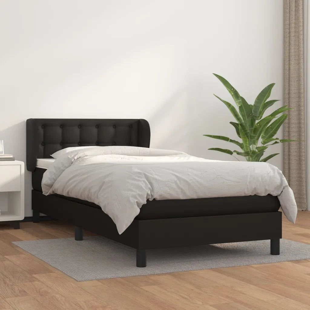 Giroletto a Molle con Materasso Nero 100x200 cm in Similpellecod mxl 74096