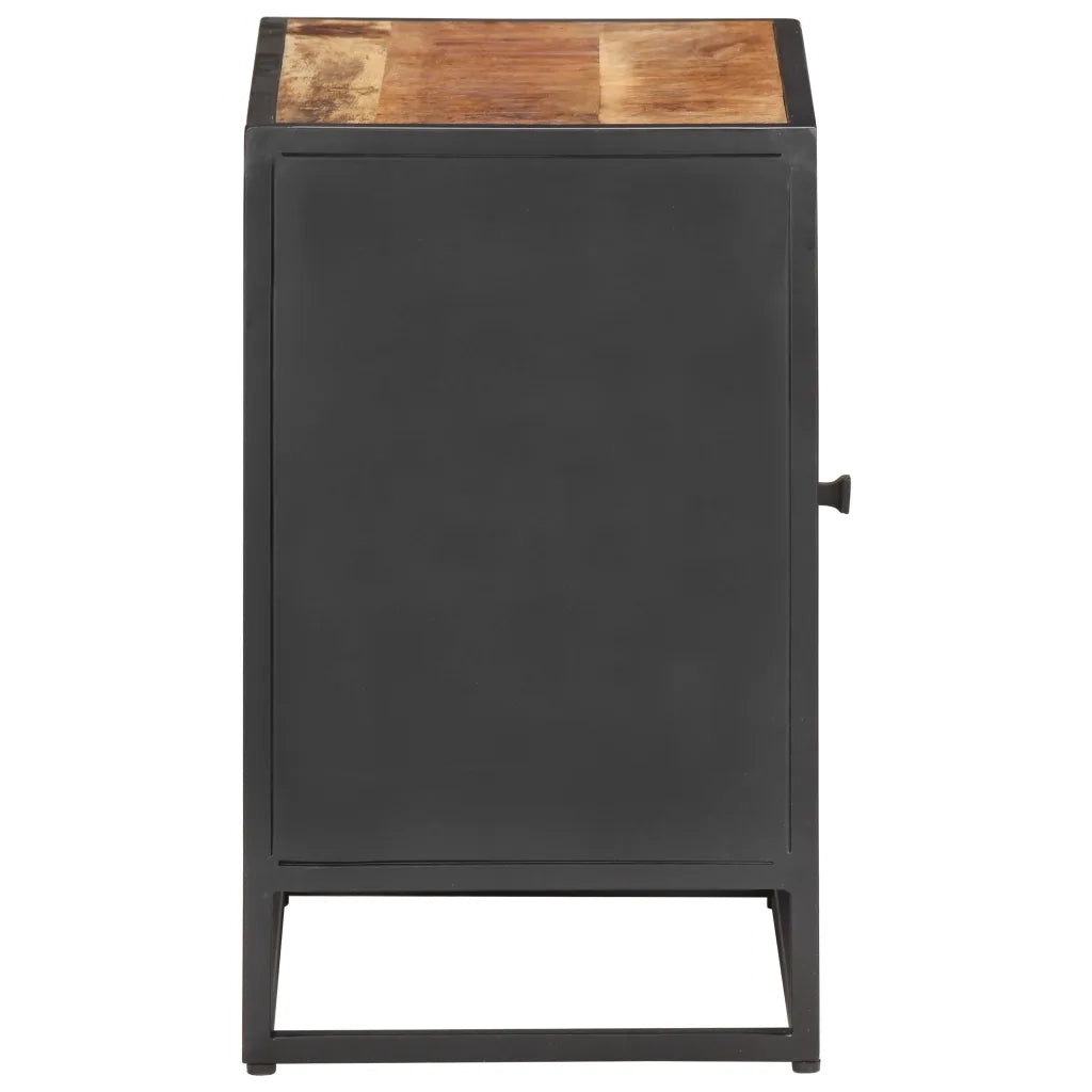 Comodino 40x30x50 cm Legno di Mango Grezzo e Canna Naturale 323140