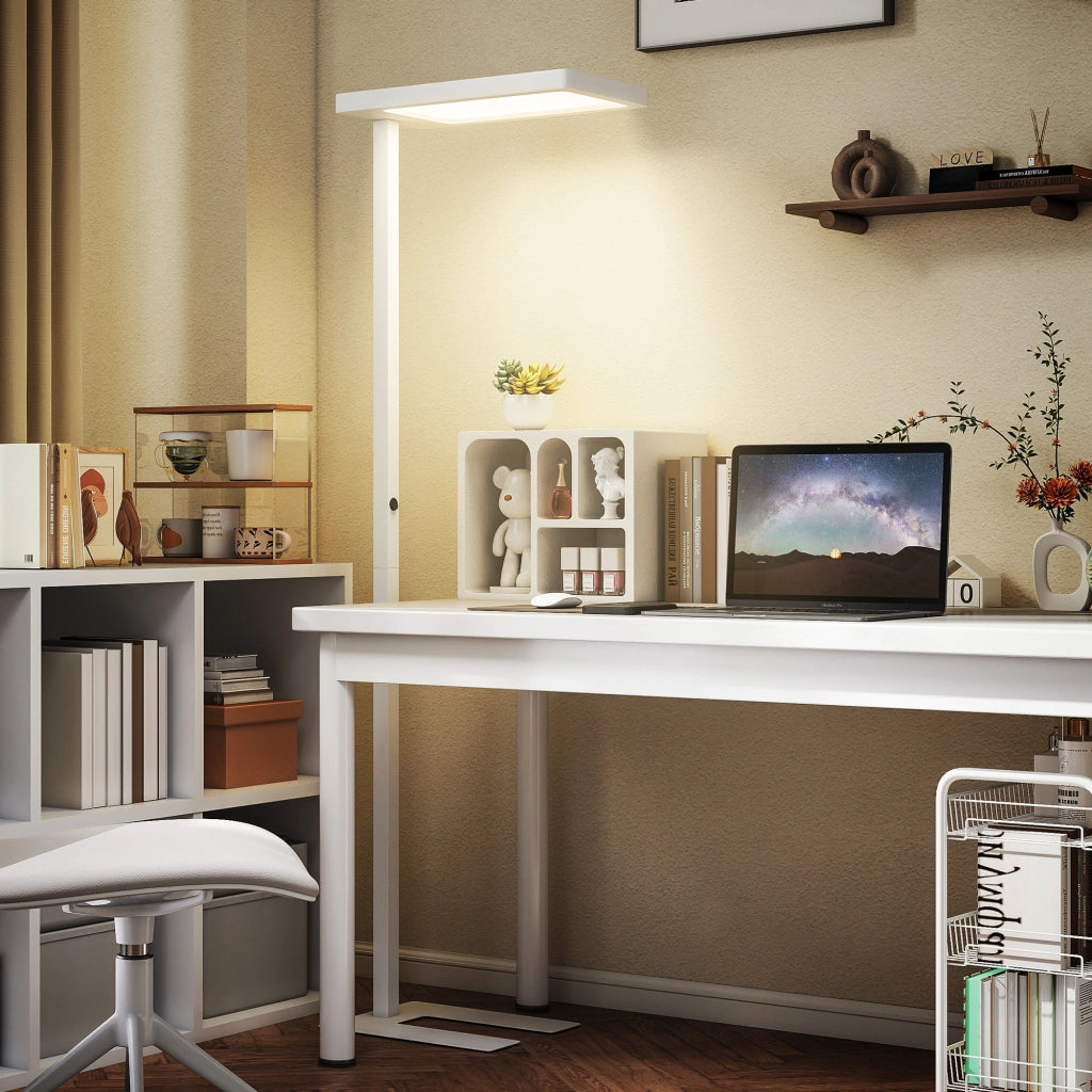 Lampada da terra LED dimmerabile per soggiorno ¨C zephmum ¨C 60x32x196 cm bianca