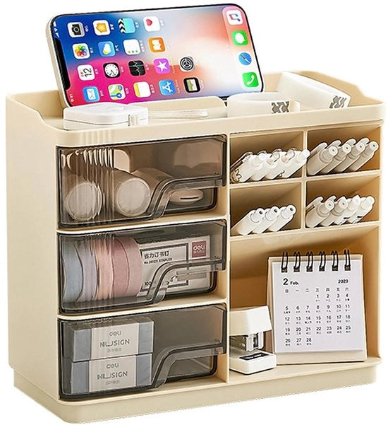 Organizzatore per Ufficio, Pen Organizer Multifunzionale con Caricatore e Penholder, per Scuola, Ufficio, Famiglia
