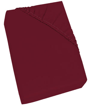 Lenzuolo Sotto con Angoli ed Elastico Tinta Unita Bordeaux 1 Piazza e Mezzo
